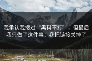 我承认我搜过“黑料不打”，但最后我只做了这件事：我把链接关掉了