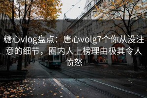 糖心vlog盘点：唐心volg7个你从没注意的细节，圈内人上榜理由极其令人愤怒
